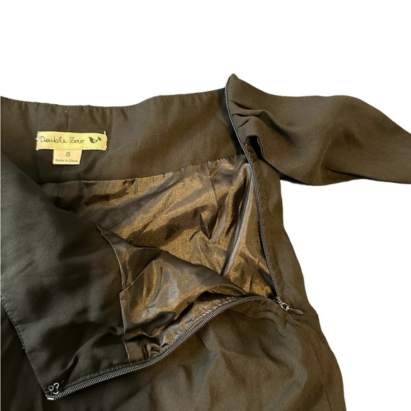 Double Zero tie-waist Flat Front  high Rise Paper Bag Shorts Black Small - Picture 4 of 11